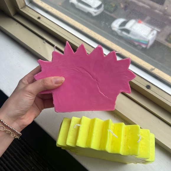 Pink and Yellow Pop Art Candles - Picture 5 of 5